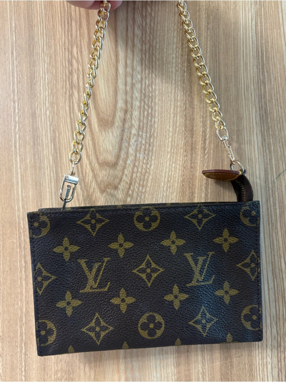 Auth LOUIS VUITTON Monogram Bucket PM Accessory Pouch Vintage